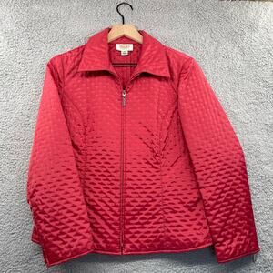 Vintage TALBOTS Jacket Women's 8 Petites Red Quilted Preppy Classic Equestrian